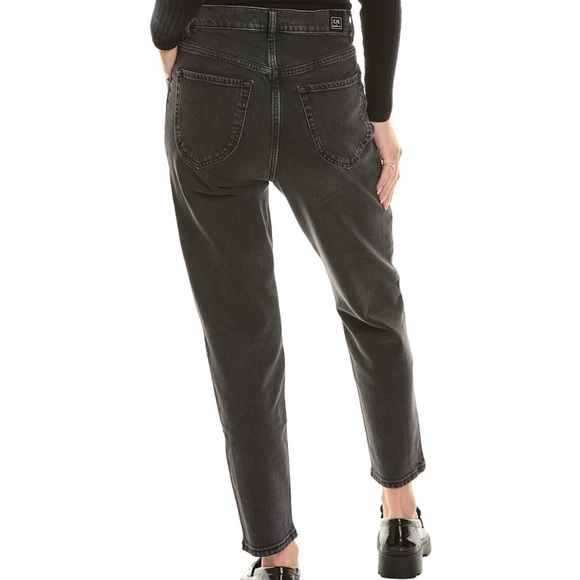 New Current/Elliott pleated high rise gravity black denim jeans - Picture 6 of 16